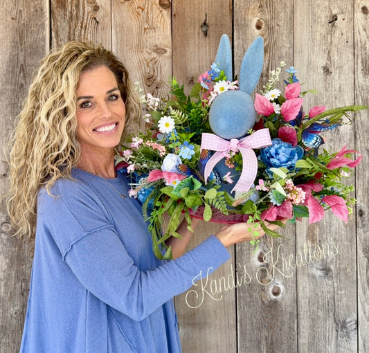 Floral bunny spring arrangement