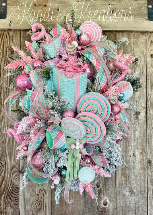 Whimsical Candy Christmas Wreath