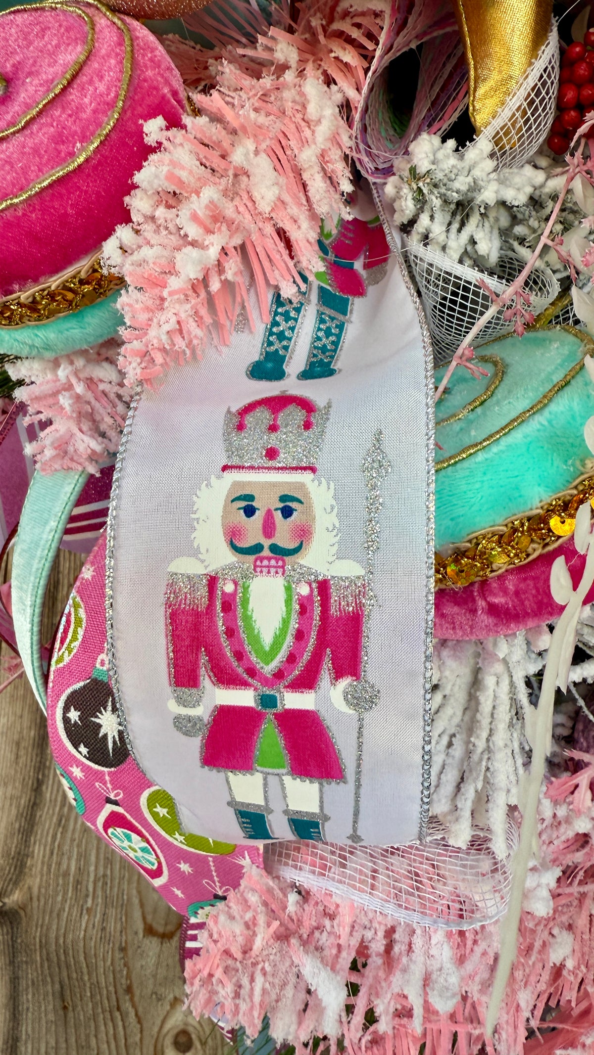 XL whimsical candy land nutcracker wreath