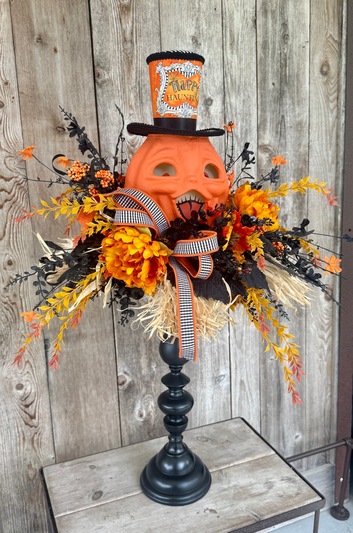 Happy Haunting Pumpkin Centerpiece