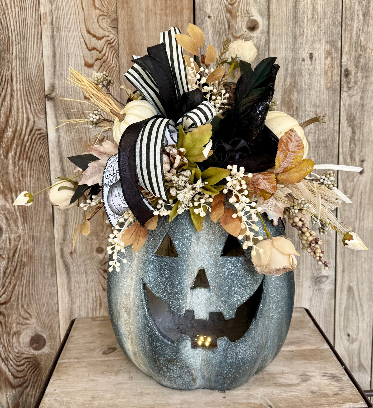 Halloween Jack-O’-Lantern Floral Centerpiece | Elegant Fall Pumpkin Arrangement