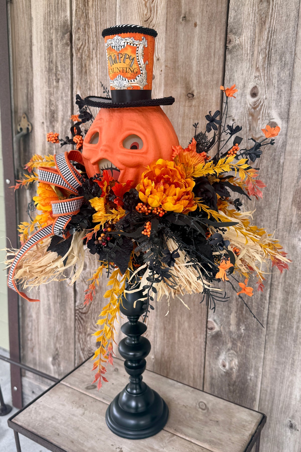 Happy Haunting Pumpkin Centerpiece