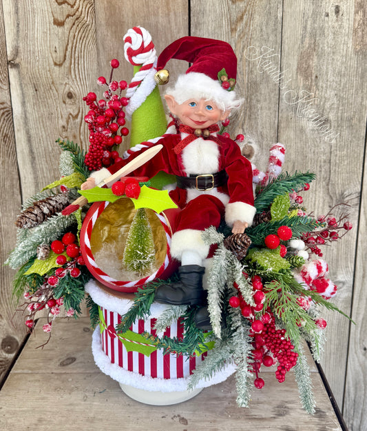 Whimsical Christmas Elf Arrangement