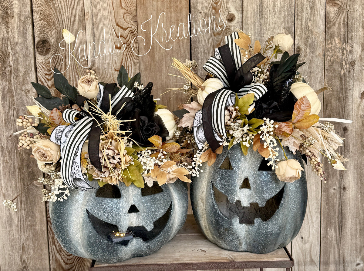 Halloween Jack-O’-Lantern Floral Centerpiece | Elegant Fall Pumpkin Arrangement